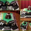 Dual Football Teams Birthday Cake - Steelers and Raiders